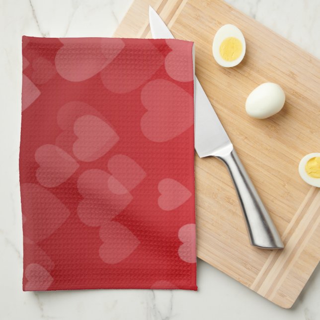 Paño De Cocina Patrón de corazones 19 (Doblado Cuarto)