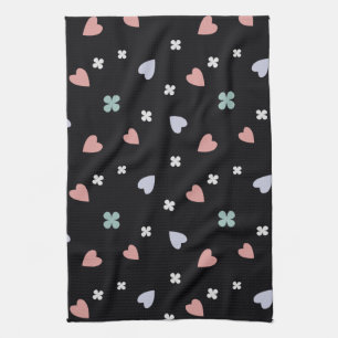 Paño De Cocina Patrón de corazones de trébol adorable de amor afo