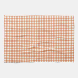 Paño De Cocina Patrón de Cuadrícula Gingham de Otoño Naranja