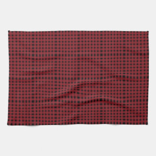 Paño De Cocina Patrón de Cuadro de Gingham Rojo Negro