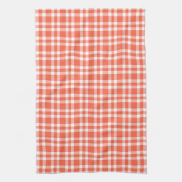 Paño De Cocina Patrón de Cuadro Escocés Blanco Coral