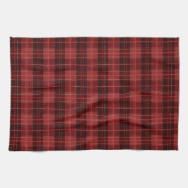 Paño De Cocina Patrón de Cuadro Escocés Navideño Invernal Rojo Fe