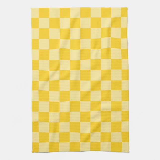 Paño De Cocina Patrón de Cuadros Amarillo Alegre (Vertical)