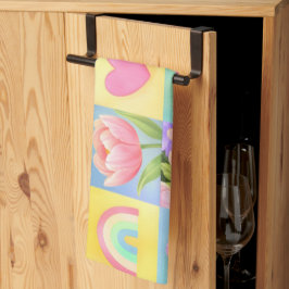 Paño De Cocina Patrón de cuadros florales de moda colorido