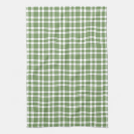 Paño De Cocina Patrón de cuadros verde blanco
