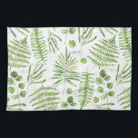 Paño De Cocina Patrón de cuatricromía y eucalipto<br><div class="desc">Añada un acento verde a su cocina con esta blanda de sherpa. Cuenta con ilustraciones acuarelas de férmes verdes y con un patrón de eucalipto. Esta toalla verde será perfecta como regalo. Los elementos coincidentes están disponibles.</div>