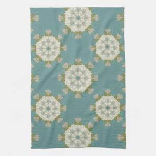 Paño De Cocina Patrón de Damasco con elementos abstractos