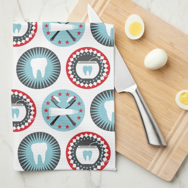 Paño De Cocina Patrón de dentistía audaz - Higienista dental dent (Doblado Cuarto)