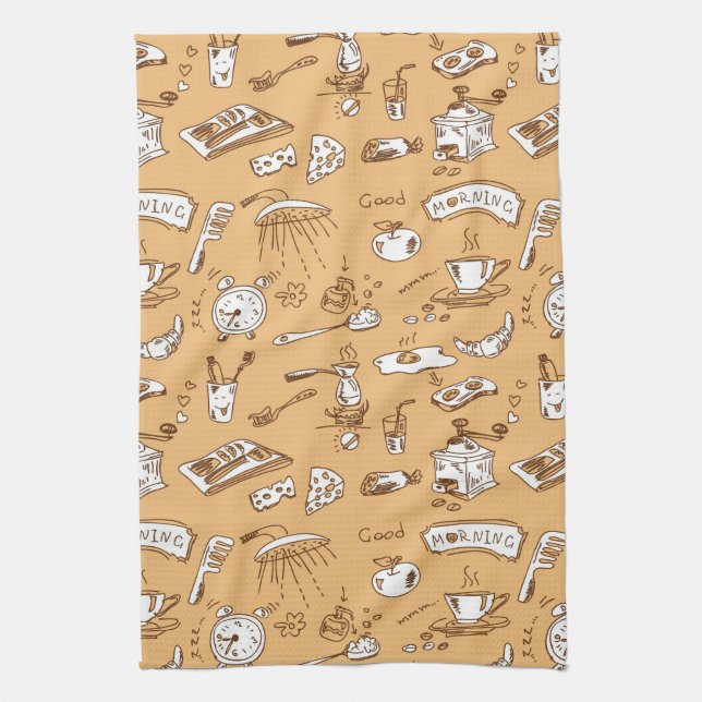 Paño De Cocina Patrón de desayuno 2 (Vertical)