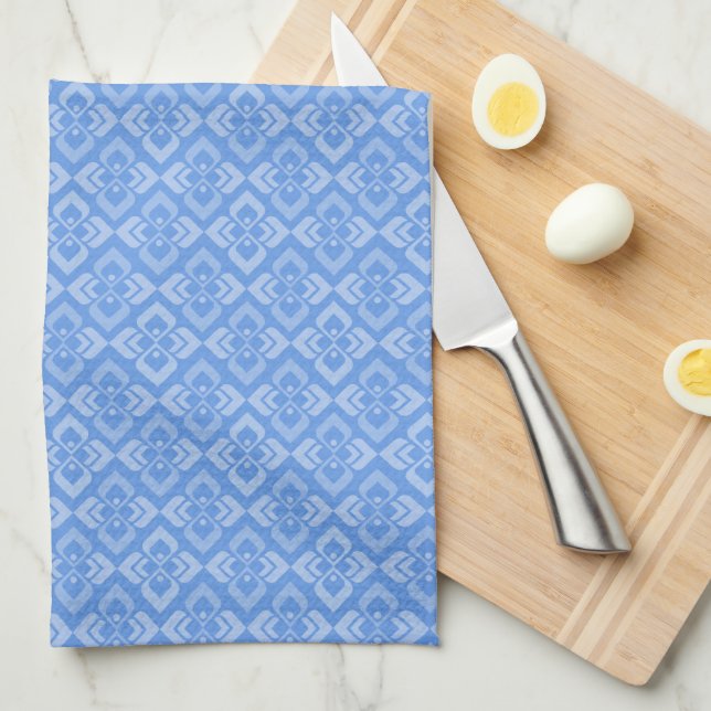 Paño De Cocina Patrón de diamante azul cielo (Doblado Cuarto)