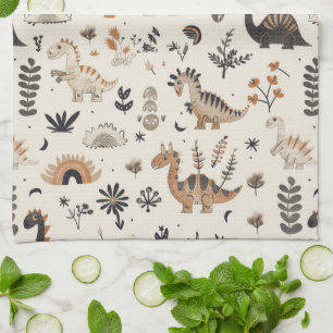 Paño De Cocina Patrón de dinosaurios de la jungla de Boho
