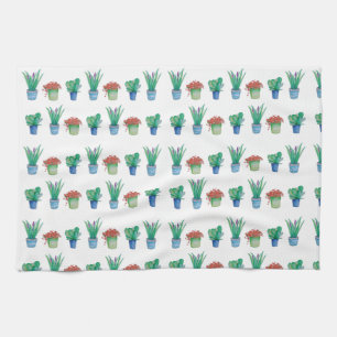 Paño De Cocina Patrón de diseño de planta acuarcolar original 1