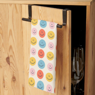 Paño De Cocina Patrón de diversión simple de blobs de cara feli
