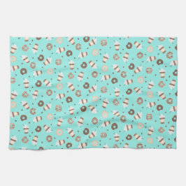 Paño De Cocina Patrón de donut rociado de café de Frappuccino