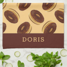 Patrón de donuts marrones de chocolate