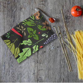 Paño De Cocina Patrón de especias nombre personalizado negro