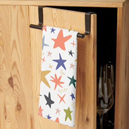 Paño De Cocina Patrón de Estrella Colorido Vibrante