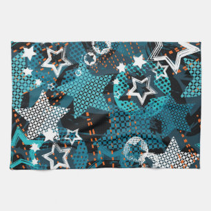 Paño De Cocina Patrón de estrella de Grunge, diseño infantil jugu