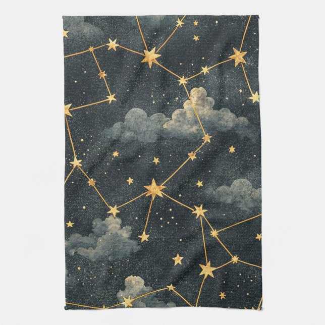 Paño De Cocina Patrón de estrellas de constelación celestial (1) (Vertical)