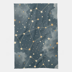 Paño De Cocina Patrón de estrellas de constelación celestial (4)