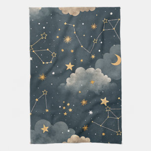 Paño De Cocina Patrón de estrellas de constelación celestial (5)