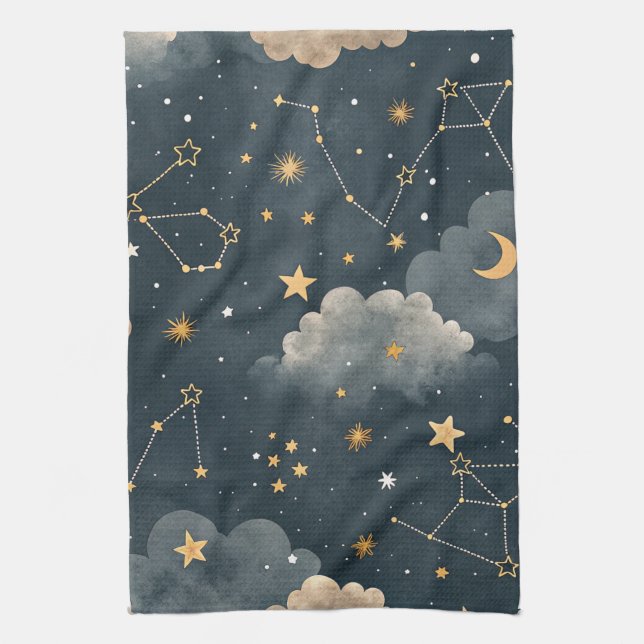 Paño De Cocina Patrón de estrellas de constelación celestial (5) (Vertical)