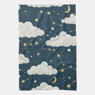 Paño De Cocina Patrón de estrellas de constelación celestial (6)