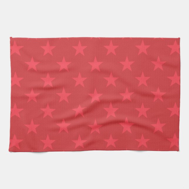 Paño De Cocina patrón de estrellas rojas (Horizontal)