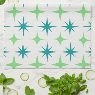 Paño De Cocina Patrón de explosiones de estrellas retro de mediad