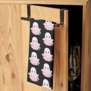 Paño De Cocina Patrón de Fantasma Rosa Super Adorable Halloween