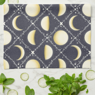 Paño De Cocina Patrón de fases celestes de la luna