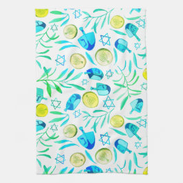 Paño De Cocina Patrón de feriado judío de Hanukkah Dreidel