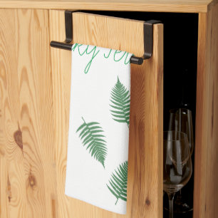 Paño De Cocina Patrón de Fern Verde Afortunado