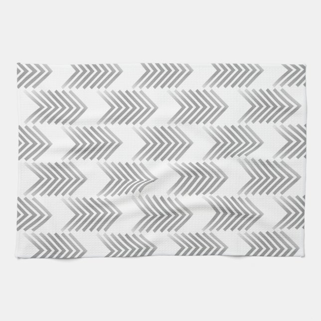 Paño De Cocina Patrón de flecha tribal gris (Horizontal)