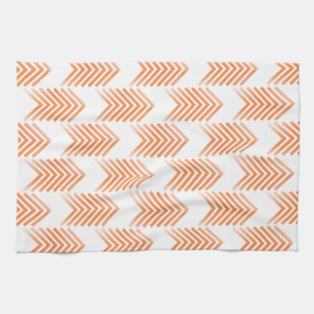 Paño De Cocina Patrón de flecha tribal naranja (Horizontal)
