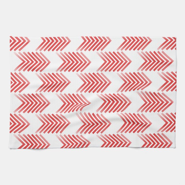Paño De Cocina Patrón de flecha tribal roja (Horizontal)