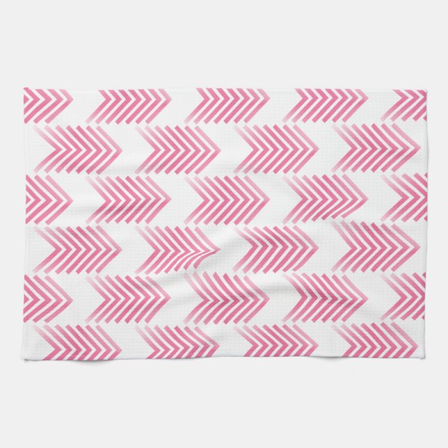 Paño De Cocina Patrón de flecha tribal rosa (Horizontal)