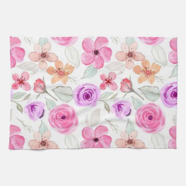 Paño De Cocina Patrón de flor (Horizontal)