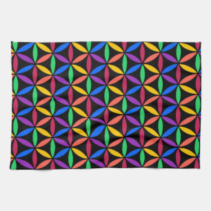 Paño De Cocina Patrón de flor arco iris