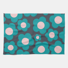 Paño De Cocina Patrón de flor hippie azul precoz