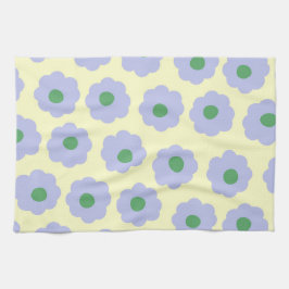 Paño De Cocina Patrón de flor hippie verde azul preppy