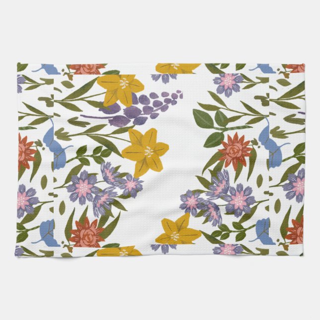 Paño De Cocina patrón de flores (Horizontal)