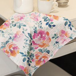 Paño De Cocina Patrón de flores acuáticas Elegante Floral