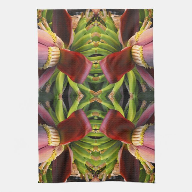 Paño De Cocina Patrón de flores bananeras (Vertical)