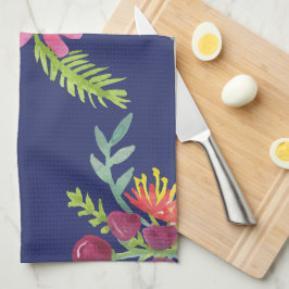 Paño De Cocina Patrón de flores silvestres acuarela