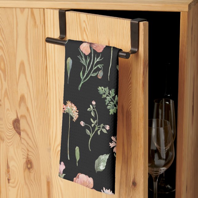 Paño De Cocina Patrón de flores silvestres acuáticas (Pliegue de tercios)