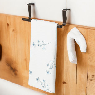 Paño De Cocina Patrón de flores silvestres azules