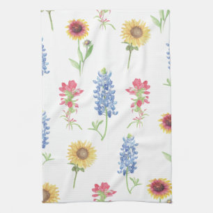 Paño De Cocina Patrón de flores silvestres de Texas