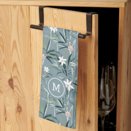 Paño De Cocina Patrón de flores zen botánicas japonesas