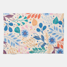 Paño De Cocina Patrón de follaje moderno de hojas coloridas